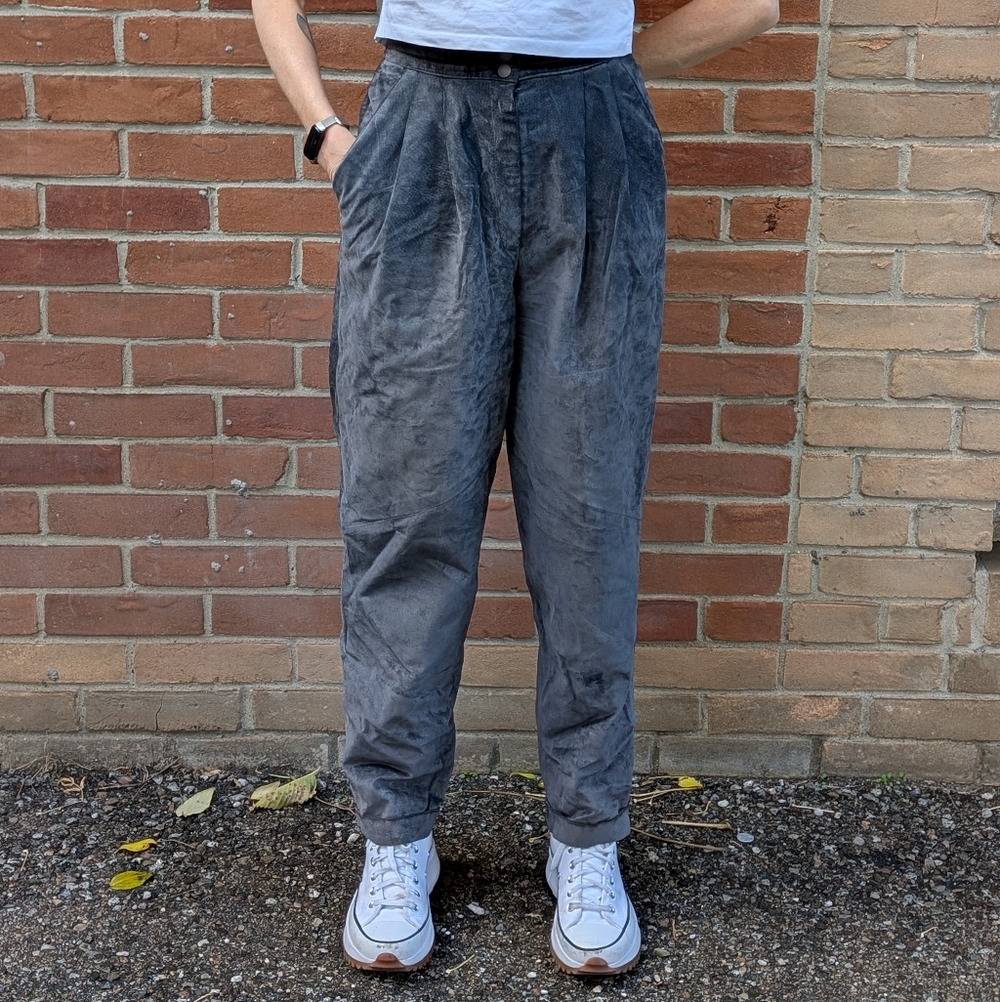 Danier Vintage Suede Gray Pants - Picture 1 of 14